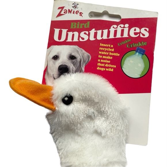 NEW 2 Dog Toys Plush Squeaky Squirrel Unstuffies Crinkle Goose - Picture 8 of 12